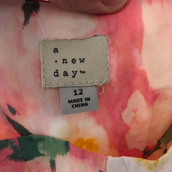 A New Day NWT Women's Corset Woven Mini A-Line Dress Pink Floral Size 12 - Picture 9 of 11